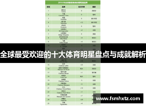 全球最受欢迎的十大体育明星盘点与成就解析