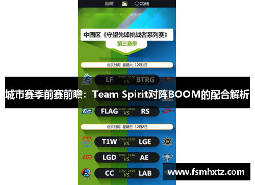 城市赛季前赛前瞻：Team Spirit对阵BOOM的配合解析
